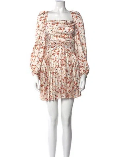 Pre-owned Acler Printed Mini Dress In Neutral