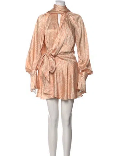 Pre-owned Acler Printed Mini Dress In Neutral