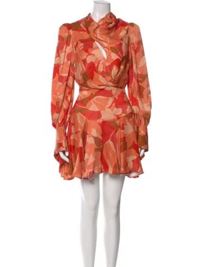Pre-owned Acler Printed Mini Dress In Orange