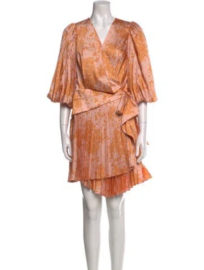 Pre-owned Acler Printed Mini Dress In Orange