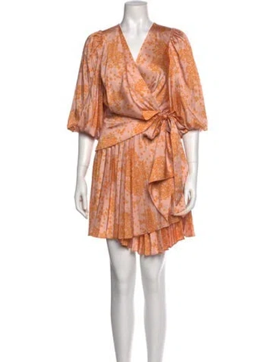 Pre-owned Acler Printed Mini Dress In Orange