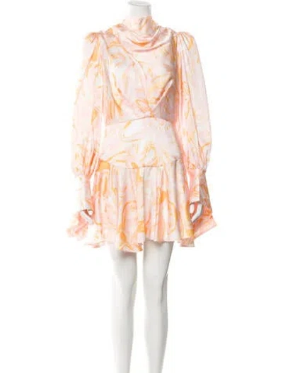Pre-owned Acler Printed Mini Dress In Pink