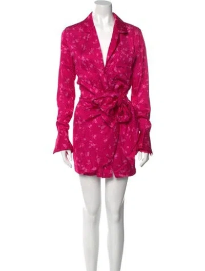 Pre-owned Acler Printed Mini Dress In Pink