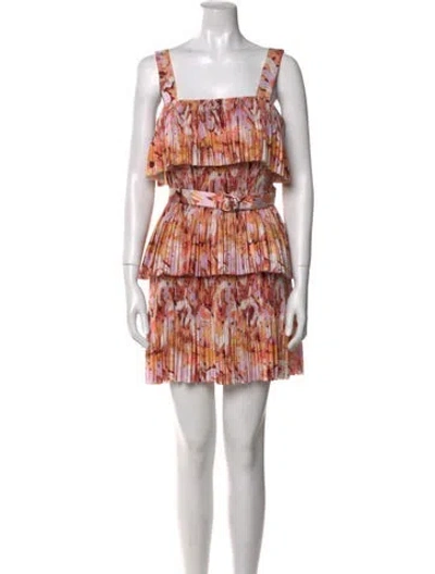 Pre-owned Acler Printed Mini Dress In Pink