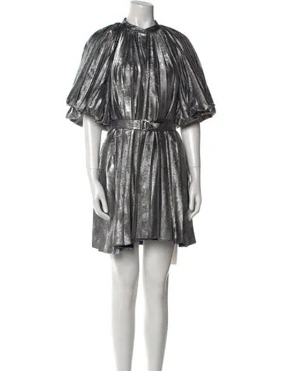 Pre-owned Acler Printed Mini Dress In Silver
