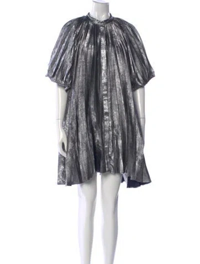 Pre-owned Acler Printed Mini Dress In Silver