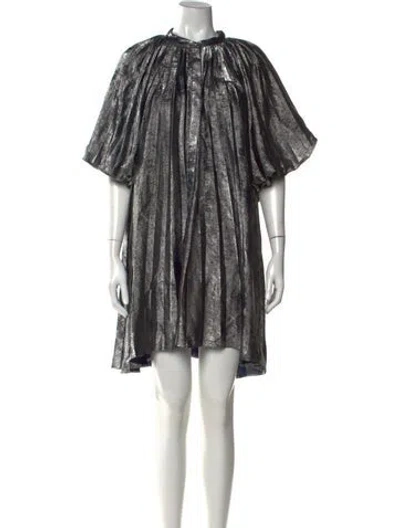 Pre-owned Acler Printed Mini Dress In Silver