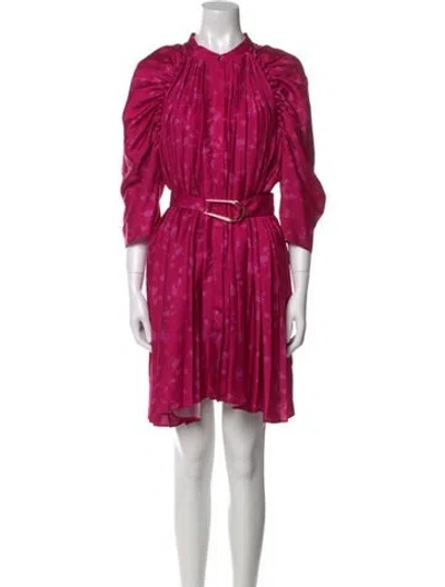 Pre-owned Acler Printed Mini Dress W/ Tags In Pink