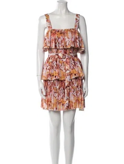 Pre-owned Acler Printed Mini Dress W/ Tags In Pink