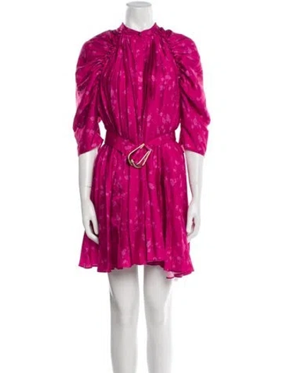 Pre-owned Acler Printed Mini Dress W/ Tags In Pink