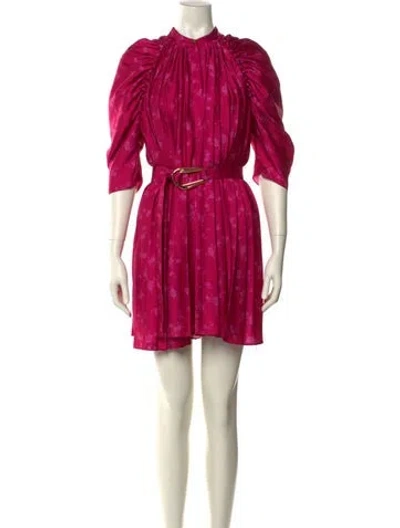 Pre-owned Acler Printed Mini Dress W/ Tags In Pink