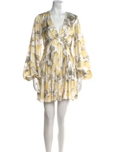 Pre-owned Acler Printed Mini Dress In White