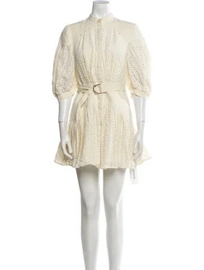 Pre-owned Acler Printed Mini Dress In Yellow