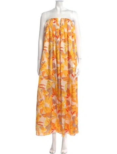 Pre-owned Acler Printed Mini Dress In Yellow