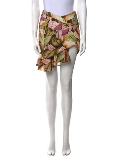 Pre-owned Acler Printed Mini Skirt W/ Tags In Brown