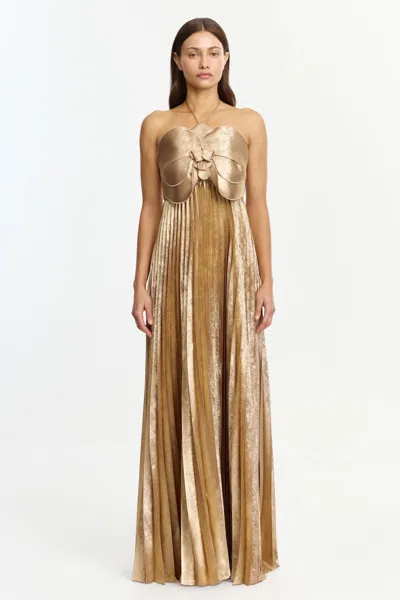 Acler Pullford Maxi Dress In Gold