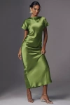 Acler Ramshaw Draped Satin Midi Dress
