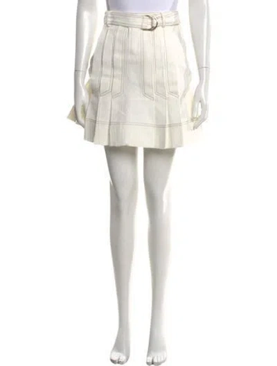 Pre-owned Acler Raw-edge Trim Mini Skirt In Neutral