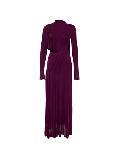 Acler Rea Draped Maxi Dress In Purple