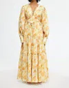 Acler Redford Maxi Dress In Ochre Cloud In Multi
