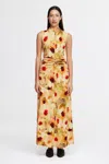 Acler Redhill Maxi Dress In Poppy Bouquet In Brown