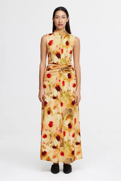 Acler Redhill Maxi Dress In Poppy Bouquet In Yellow