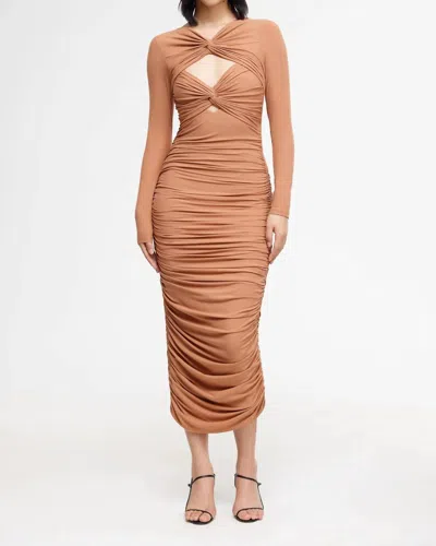 Acler Redland Midi Dress In Cocoa Brown