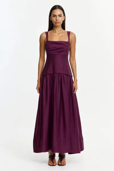 Acler Reeve Maxi Dress In Purple