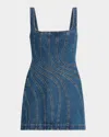 Acler Renhold Denim Mini Dress In Blue