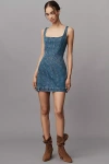 Acler Renhold Denim Mini Dress In Blue