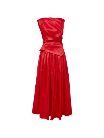 Acler Robakker Draped Pleated Dress In Red