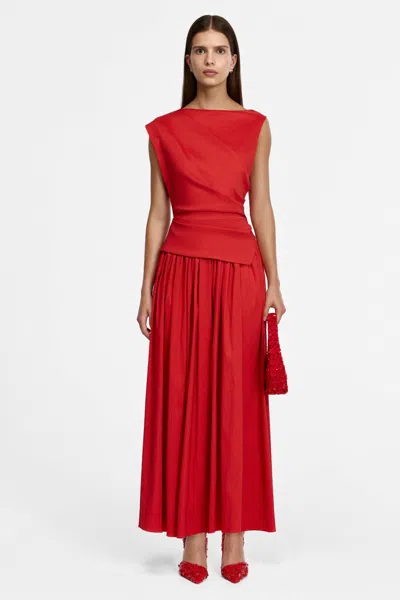 Acler Robakker Maxi Dress In Spicy Red