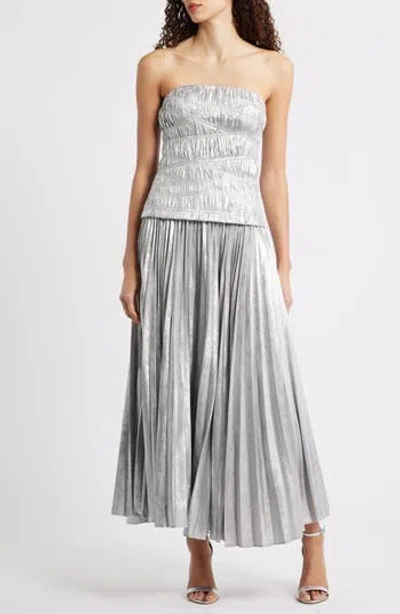 Acler Rockland Strapless Midi Dress In Gray