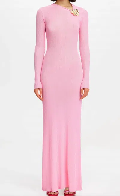 Acler Rowthorn Maxi Dress In Pink In Metallic