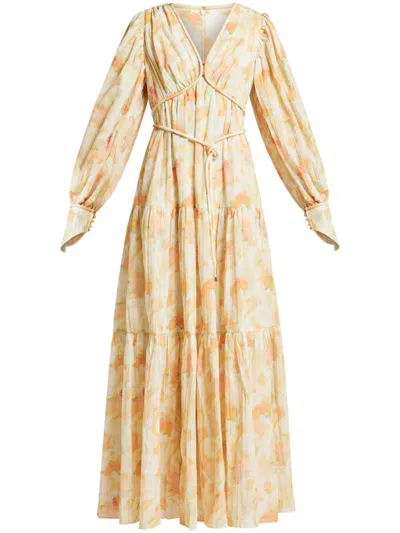 Acler Ruched Bodice Dress In Neutrals