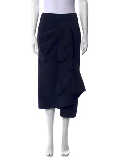 Pre-owned Acler Ruffle Embellishment Midi Length Skirt In Blue