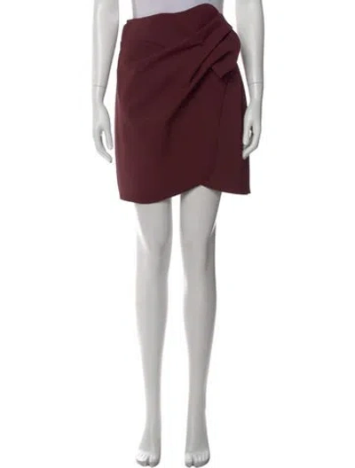 Pre-owned Acler Ruffle Embellishment Mini Skirt In Burgundy