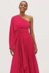 Acler Sadgill One-shoulder Pleated Maxi Dress In Pink