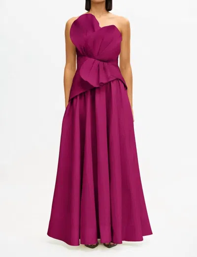 Acler Sageston Maxi Gown In Iris In Burgundy