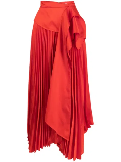 Acler Sampson High-waist Maxi Skirt In Orange