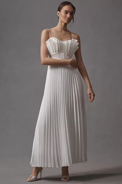 Acler Sanna Pleated Maxi Dress In White
