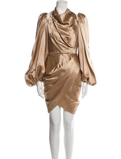 Pre-owned Acler Satin Knee-length Dress In Gold