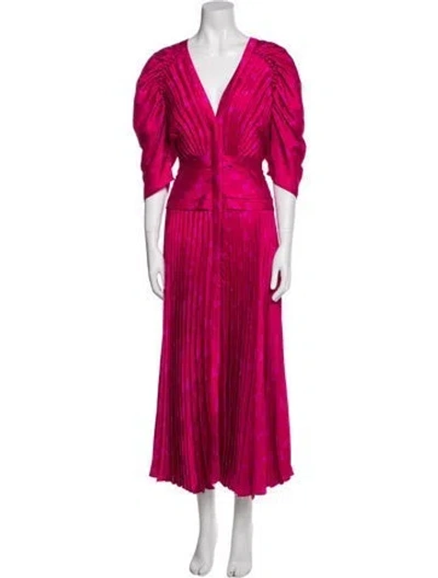 Pre-owned Acler Satin Long Dress In Pink