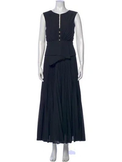Pre-owned Acler Scoop Neck Long Dress In Blue
