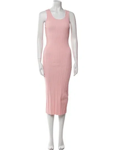 Pre-owned Acler Scoop Neck Midi Length Dress In Pink