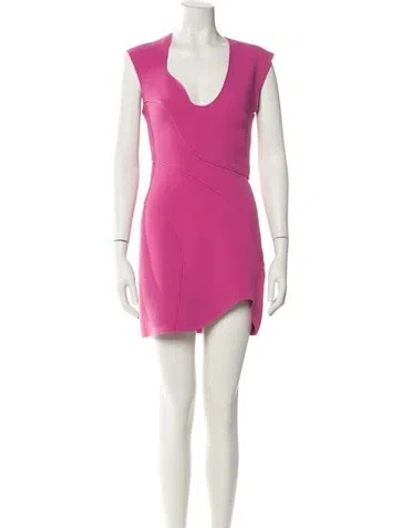 Pre-owned Acler Scoop Neck Mini Dress In Pink
