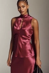 Acler Sharrow Scarf Satin Top In Pink