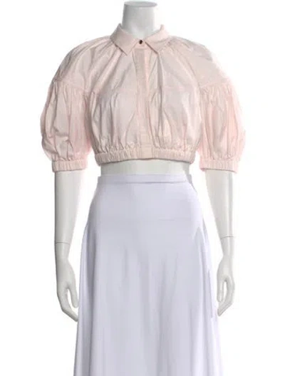 Pre-owned Acler Short Sleeve Crop Top In Pink