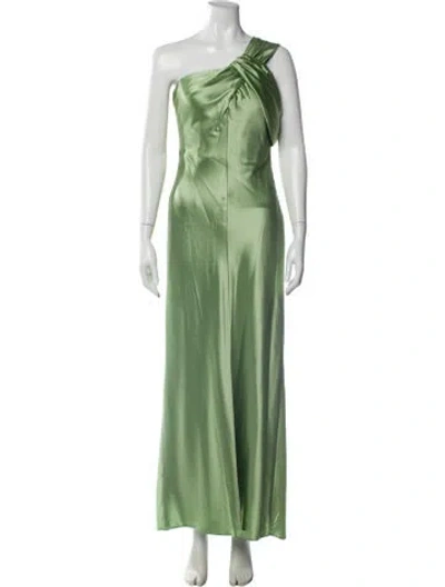 Pre-owned Acler Silk Long Dress In Green