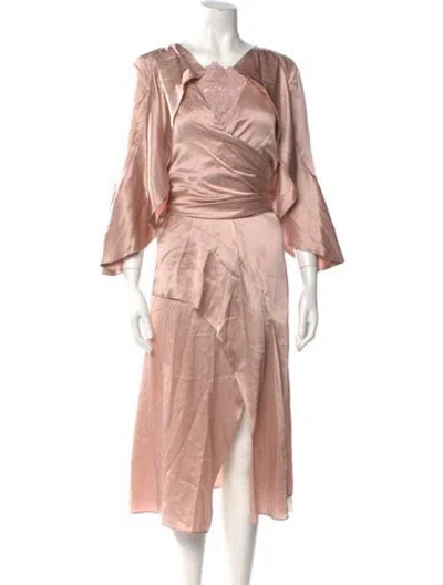 Pre-owned Acler Silk Midi Length Dress W/ Tags In Pink